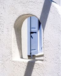 Close-up of window on wall of building