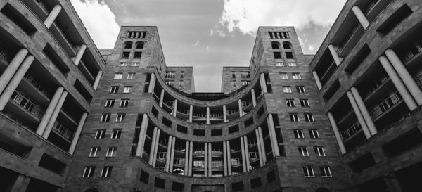 Low angle view of buildings in city