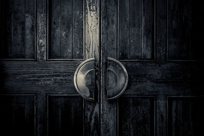 Close-up of old wooden door