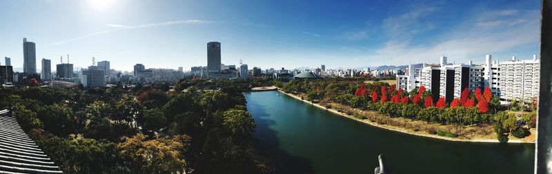 Panoramic view of buildings against sky