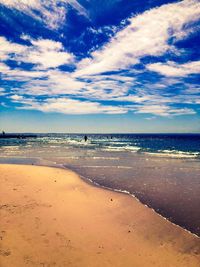 Scenic view of beach against sky