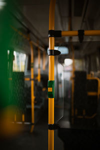 Illuminated train at subway station