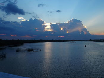 Scenic view of sea at sunset