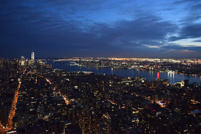 Illuminated cityscape at night