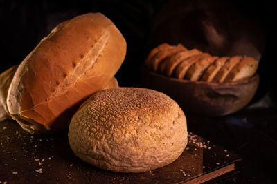 Close-up of bread on table