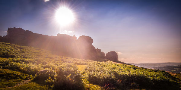 Scenic view of landscape against sky during sunset