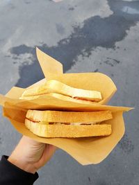 Cropped image of woman holding food