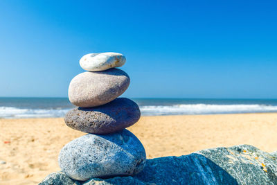 Stack of stones on beach