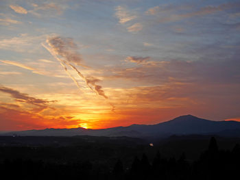 Scenic view of dramatic sky during sunset