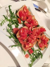 High angle view of salad in plate