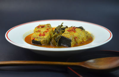 Close-up of meal served in bowl