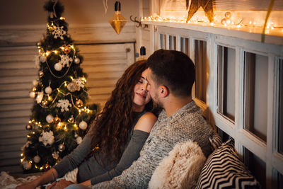 Young couple kissing