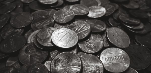 Full frame shot of coins