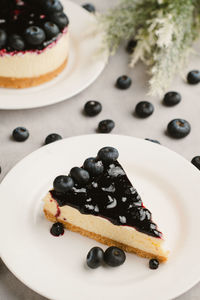 Close-up of dessert in plate on table