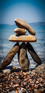 Stack of stones on beach