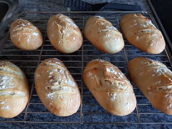 High angle view of food on table