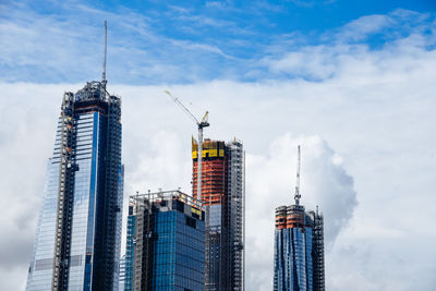 Low angle view of modern building against sky