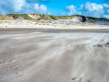 Scenic view of beach against sky