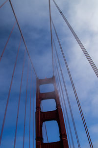 Low angle view of suspension bridge