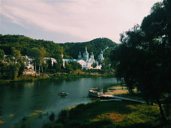 View of river with buildings in background