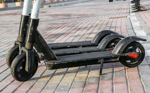 High angle view of bicycle on street