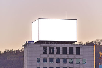 Low angle view of building against clear sky