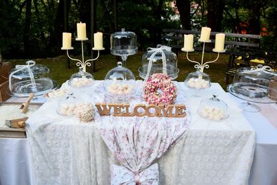 Close-up of food on table