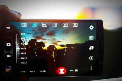 View of train at sunset