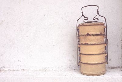 Close-up of rusty metal on wall