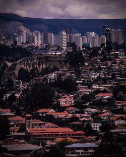 Aerial view of cityscape against sky