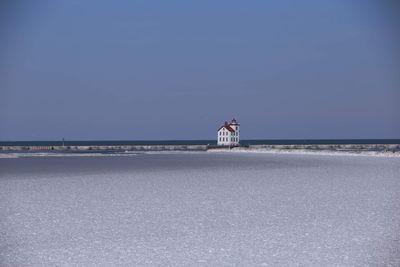 Light house lake erie winter ice 