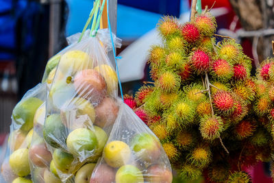Close-up of fruits for sale in market