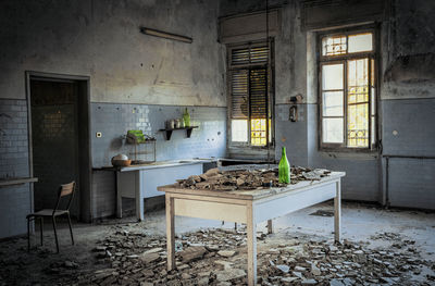 Interior of abandoned building