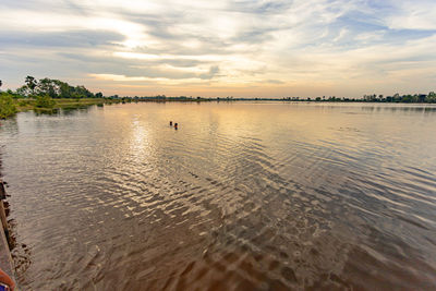 Scenic view of sea during sunset