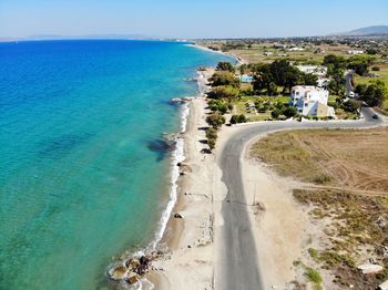 High angle view of beach against sky