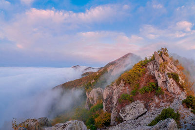 Scenic view of mountain against sky