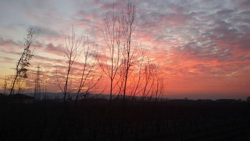 Silhouette of landscape at sunset