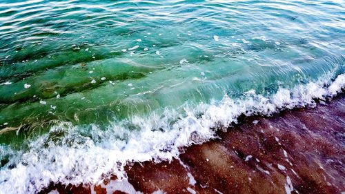 Close-up high angle view of sea