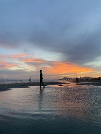 Lonely sunset at the beach in vung tau city, southern of vietnam