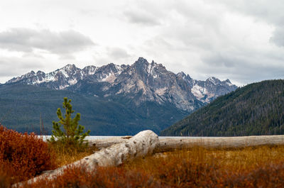 Scenic view of mountains against sky