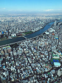 Tokyo skyline and sumida river