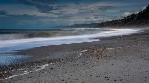 Scenic view of beach against sky