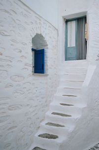 White door of building