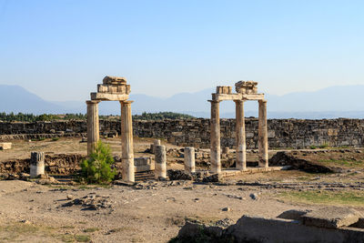 Old ruins of temple against sky