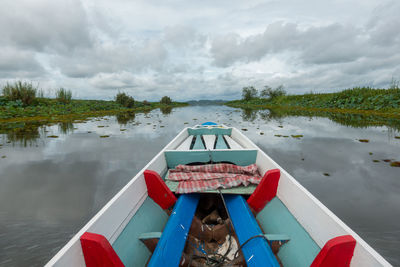 Low section of woman in boat