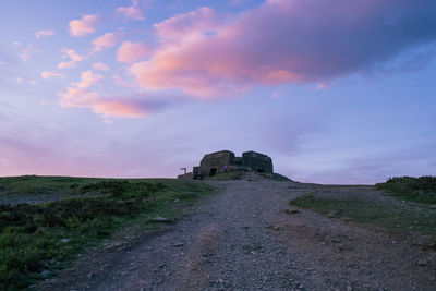 Scenic view of landscape against sky during sunset