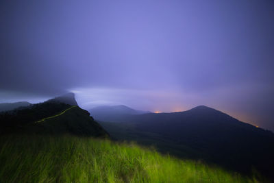 Scenic view of mountains against clear sky