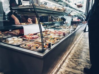 High angle view of market stall in store