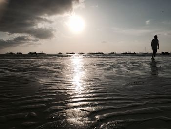 Scenic view of sea during sunset