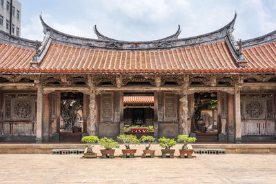 Exterior of historic building against sky